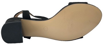 Элегантный черный эндо 38 сандалия на каблуке