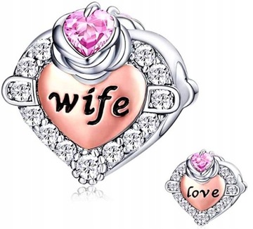 CHARMS SERCE ŻONA MIŁOŚĆ ZAWIESZKA BEADS KORALIK