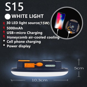 Światło kempingowe LED 13500mAh przenośna latarni