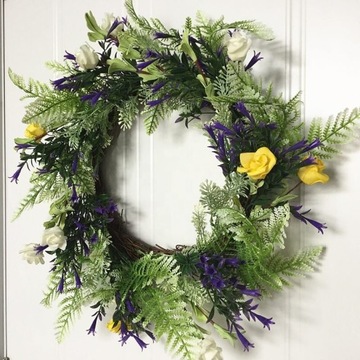 wianek wiosenny 46cm paproć róże