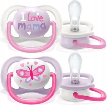 Avent Smoczek uspokajający UltraAir Happy 0-6 girl