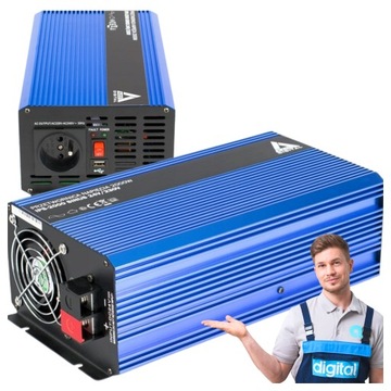 Przetwornica sinusoidalna AZO Digital stabilna 2000W 24V na 230V