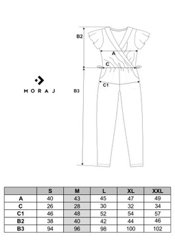 CZARNY ELEGANCKI KOMBINEZON DAMSKI DŁUGI KRÓTKI REKAW MORAJ R.2XL