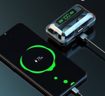 БЕСПРОВОДНЫЕ НАУШНИКИ + СВЕТОДИОДНЫЙ ЗВОНОК POWERBANK