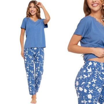 Moraj Jemné bavlnené dámske pyžamo s dlhými nohavicami 4700-010 XL