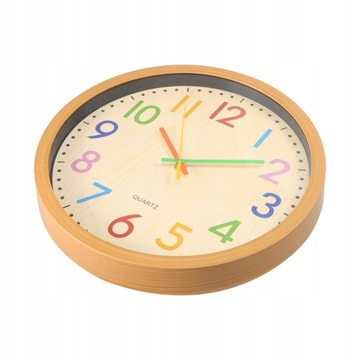 12-calowy cichy kolorowy zegar ścienny dla dzieci