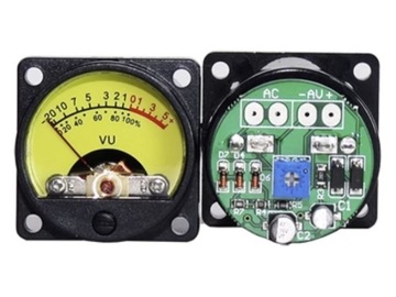 2szt. VU METER WSKAŹNIK WYSTEROWANIA ŻÓŁTY + 2XPCB