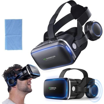 OKULARY VR ZE SŁUCHAWKAMI KOMPATYBILNE Z SYSTEMEM IOS/ANDROID 4,7–6 CALA
