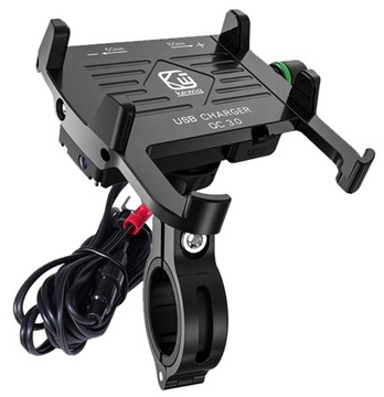 UCHWYT NA TELEFON ŁADOWARKA MOTOCYKLOWA USB 3.0 QC