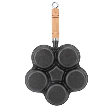 Чугунная сковорода для яиц с 5 отверстиями. Быстрый нагрев. YF.