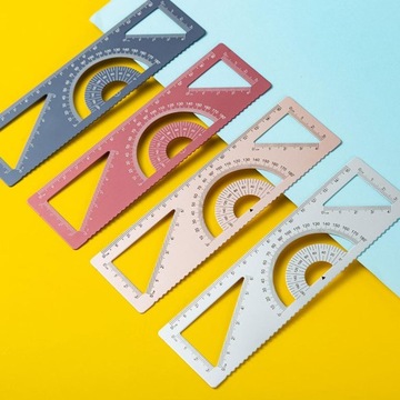 Многофункциональная линейка для рисования и измерений, портативная, 15 см, темно-синяя