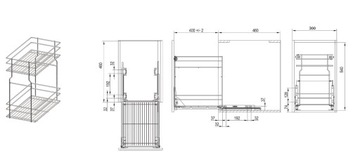 НИЖНЯЯ ПОДСТОЛЬНАЯ ГРУЗОВАЯ КОРЗИНА 2P 30 СМ БЕСШУМНОЕ ЗАКРЫТИЕ ХРОМ ВАРИАНТ CRUISE MULTI