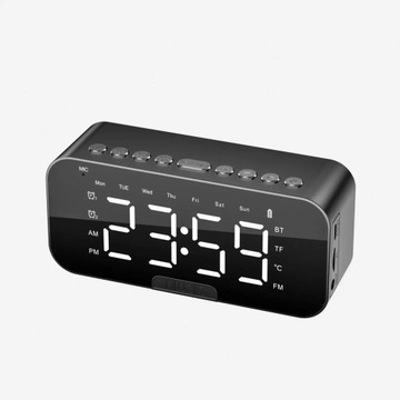 Głośnik zegarowy Bluetooth w kolorze czarnym