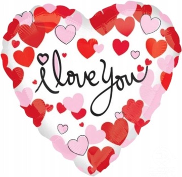 WALENTYNKI BALONY ŚLUB SERCE I LOVE YOU 45CM