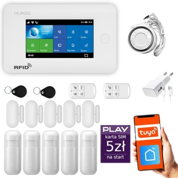 Alarm bezprzewodowy GSM + Wifi z aplikacją TUYA, HUXGO HXA006