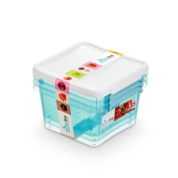 SET 3SZT PLASTIKOWY POJEMNIK DO ŻYWNOŚCI 3x 1,15l