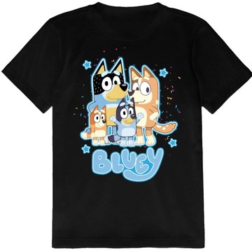 KOSZULKA DZIECIĘCA T-SHIRT DLA DZIECKA BLUEY BLUE 128 PREZENT JAKOŚĆ