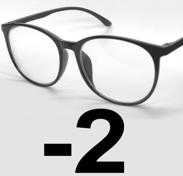 OKULARY KOREKCYJNE duże MINUSY czarne -2