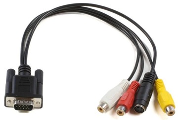 MicroConnect Adapter VGA - S-video 3x RCA 0,3m.