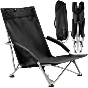 METEOR Składane Krzesło Fotel Turystyczny Leżak Plażowy + Pokrowiec