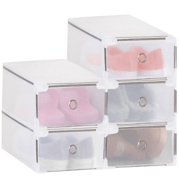 5x PUDEŁKO ORGANIZER POJEMNIK NA BUTY Z SZUFLADĄ 31x20,5x11cm DUŻE ZESTAW