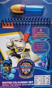 NICKELODEON KOLOROWANKA WODNA PSI PATROL PAW PATROL