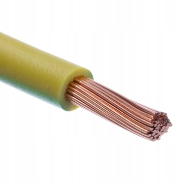 Przewód kabel jednożyłowy LGY 4 mm2 ZielonoŻółty