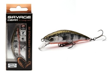 Wobler 3D Sticklebait Twitch Savage Gear 4g. 4,5cm Sinking Olive Smolt