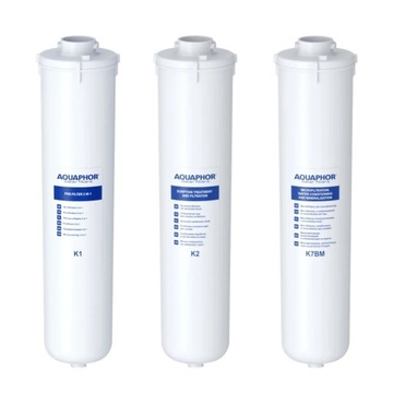 Aquaphor K1 K2 K7BM Zestaw 3 wkładów do filtra osmozy RO-202S Duży serwis