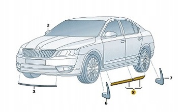 LIŠTA PRAHU VRSTVA  SKODA SUPERB III ORIGINÁLNÍ