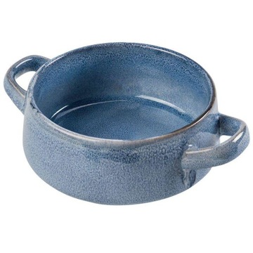 Miska bulionówka na zupę miseczka z uszami niebieska ceramiczna 750 ml