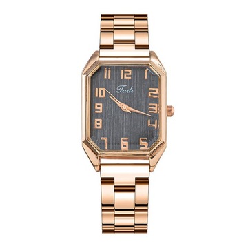 Women Watch Rectangle Dial Stainless Steel Strap Quartz