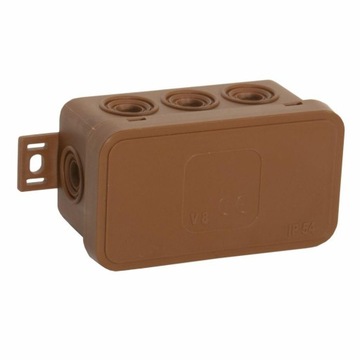 Puszka hermetyczna 80x45x41 V8 brązowa natynkowa