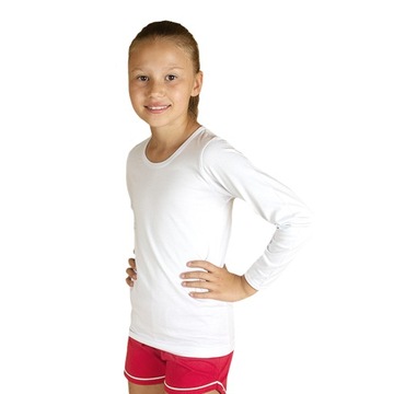 ДЕТСКАЯ ФУТБОЛКА С ДЛИННЫМИ РУКАВАМИ ДЛЯ МАЛЬЧИКОВ 116 ХЛОПОК БЕЛАЯ ДЛИННАЯ