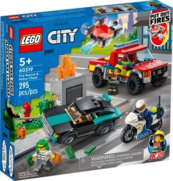 LEGO 60319 City - Akcja strażacka i policyjny pościg Auto Strażaków