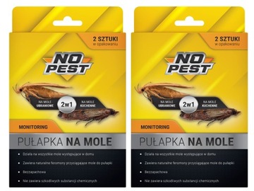 PUŁAPKA KLEJOWA LEP NA MOLE SPOŻYWCZE I ODZIEŻOWE 2W1 4 SZTUKI NO PEST