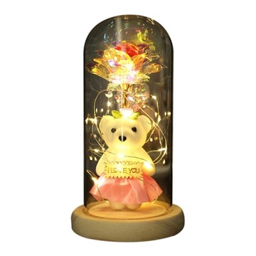 Eternal Rose w szkle LED, kolorowy