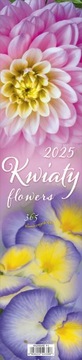 Kalendarz 2025 paskowy miesięczny do notatek KWIATY (rok bieżący)