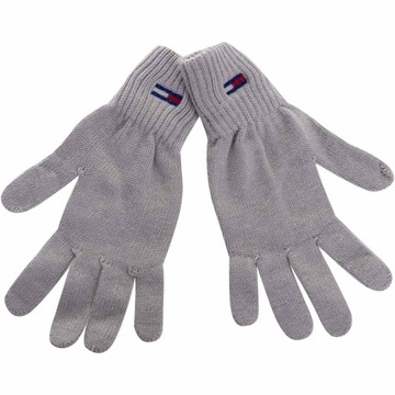 TOMMY HILFIGER RĘKAWICZKI DAMSKIE TJW FLAG GLOVES SZARE