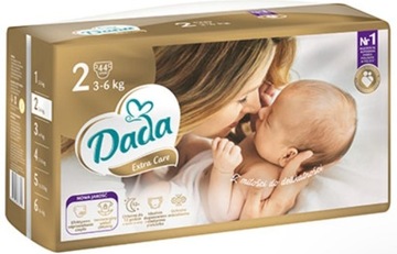 Pieluszki Dada 2 Extra Care pampersy 3-6 kg 44szt