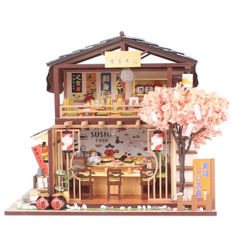 DIY SKLEP Z SUSHI MODEL DREWNIANA KREATYWNOŚĆ JAPOŃSKA FORMA TE