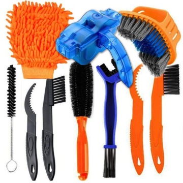 НАБОР ДЛЯ ОЧИСТКИ ВЕЛОСИПЕДНОЙ ЦЕПИ + МАШИНА ДЛЯ СМАЗКИ 10 ЭЛЕМЕНТОВ.