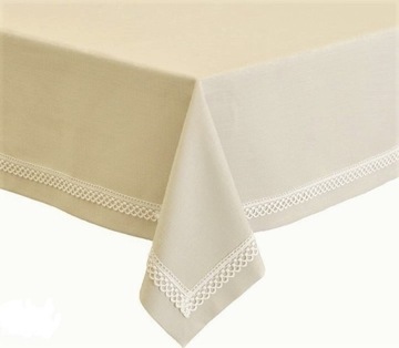 Obrus Plamoodporny 140x200 Koronka Az-135 beż