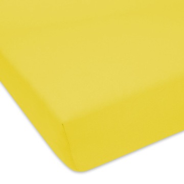 PRZEŚCIERADŁO ŻÓŁTE CYTRYNOWE JASNE NA GUMCE 80/160 CM JERSEY