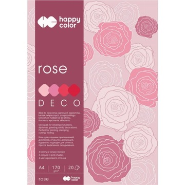 Blok DECO ROSE HAPPY COLOR A4 20ark.170g 4 ko lory HA 3717 2030-062