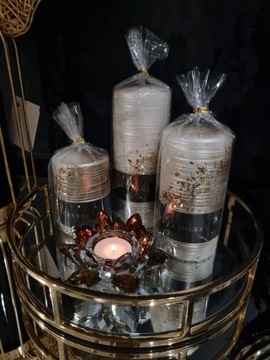 ŚWIECZNIK LAMPION XS GLAMOUR KRYSZTAŁ LOTOS ZŁOTY