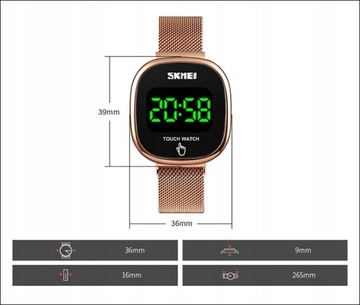 Zegarek damski SKMEI elektroniczny data LED