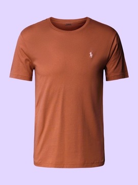 Koszulka T-shirt męski okrągły dekolt Polo Ralph Lauren brązowy rozmiar M