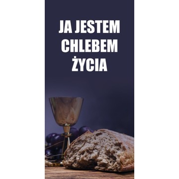Baner obraz na ołtarz na procesję dekoracja BOŻE CIAŁO 2x1m 15