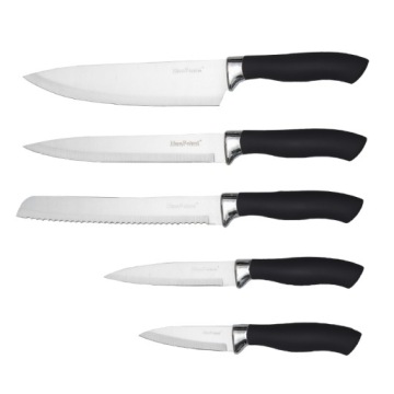 КУХОННЫЕ НОЖИ НАБОР ИЗ 5 НОЖЕЙ КУХОННЫЕ НАБОРЫ HR602-1 ЧЕРНЫЙ